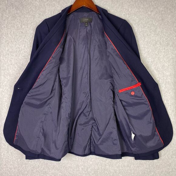 J.Crew Blazer Women's Size 4 Tall Navy Blue Wool Blend One-Button Casual Formal - Picture 9 of 11